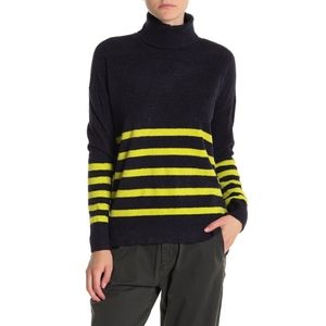 Vince Camuto Striped Turtleneck Lightweight Sweate